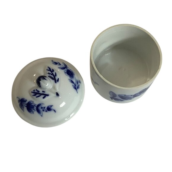 Blue White Porcelain Lidded Jar Sevres National Ceramic Museum Paris France 2.5” - Picture 2 of 6